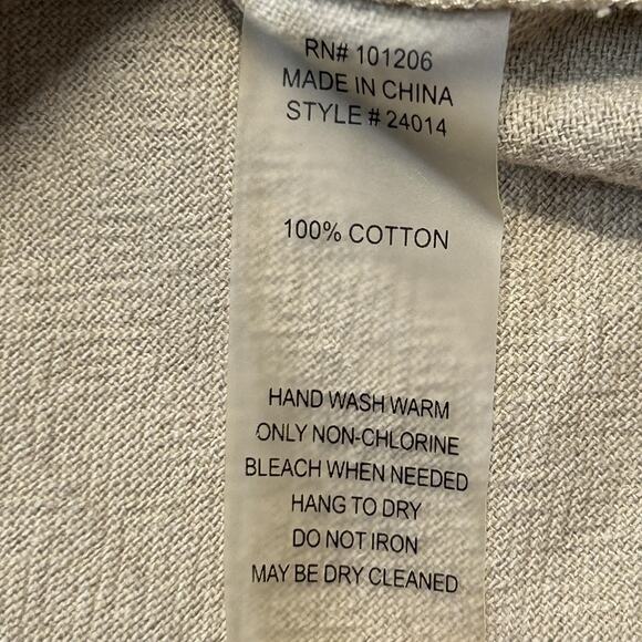 Soft Surroundings Sweater Womens Medium Tan Textured Pullover 3/4 Sleeve Cotton - Picture 7 of 12